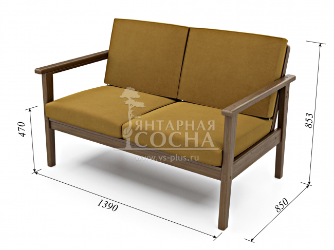 Диван Лориан М Velvet Орех Mustard Диван Лориан М Velvet Орех Mustard