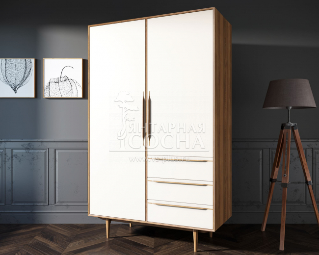 Шкаф в скандинавском стиле "Bruni white" с ящиками арт BR27WH Шкаф в скандинавском стиле "Bruni white" с ящиками арт BR27WH