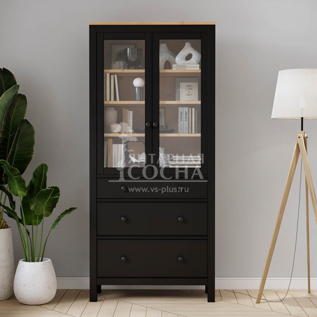 Шкаф для книг КЫМОР 3 ящика 90 Черный/Светло-коричневый Шкаф для книг КЫМОР 3 ящика 90 Черный/Светло-коричневый