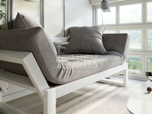 Кушетка Амбер Textile Белая эмаль Grey Кушетка Амбер Textile Белая эмаль Grey