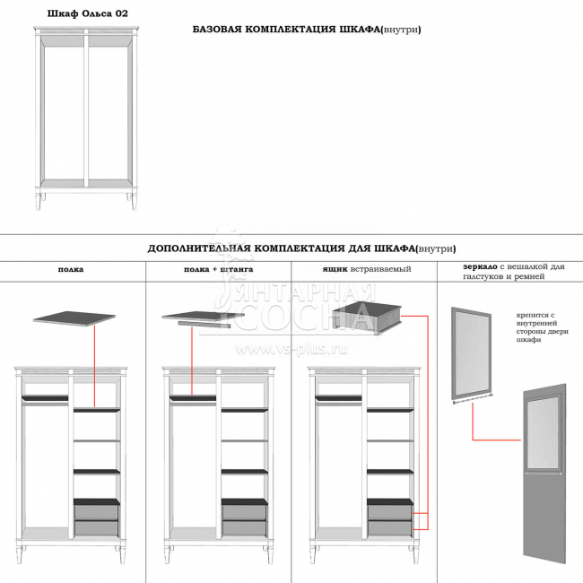 (4.1.2) Шкаф для одежды Ольса 02 (4.1.2) Шкаф для одежды Ольса 02