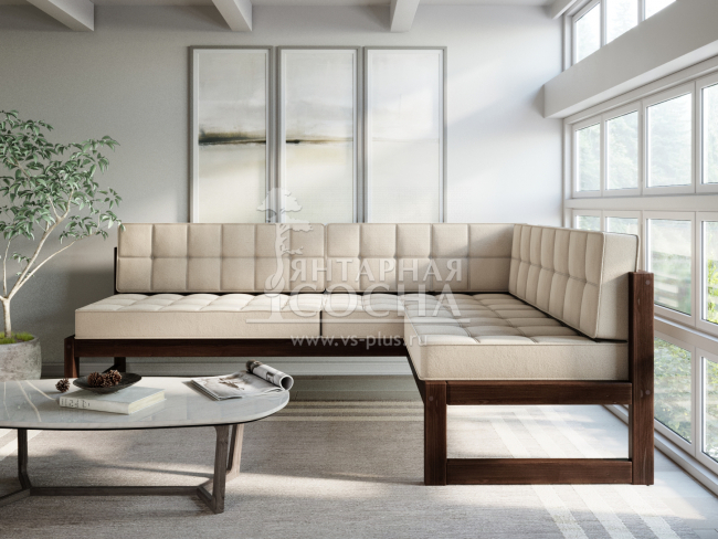 Диван Сега Угловой Velvet Орех Beige Диван Сега Угловой Velvet Орех Beige