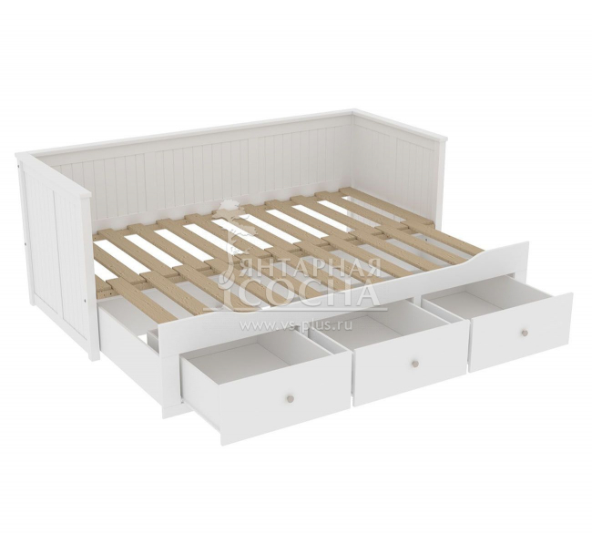 Кровать-тахта с 3-мя спинками Кантри с ящиками Кровать-тахта с 3-мя спинками Кантри с ящиками