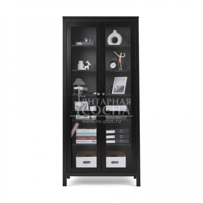 Шкаф для книг КЫМОР Стекло/Стекло 90 Черный Шкаф для книг КЫМОР Стекло/Стекло 90 Черный