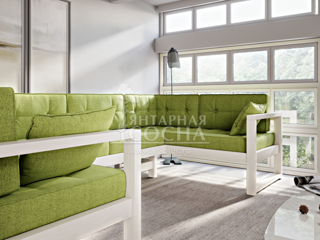 Диван Астер П-образный Textile Беленый Дуб Green Диван Астер П-образный Textile Беленый Дуб Green