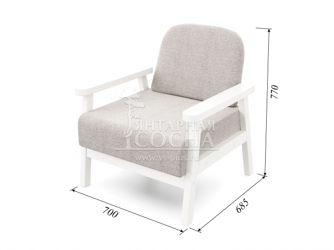 Кресло Флори Textile Белая Эмаль Grey Кресло Флори Textile Белая Эмаль Grey