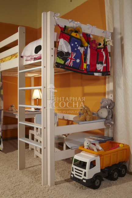 Кровать верхнеярусная с лестницей Классик №2 Кровать верхнеярусная с лестницей Классик №2