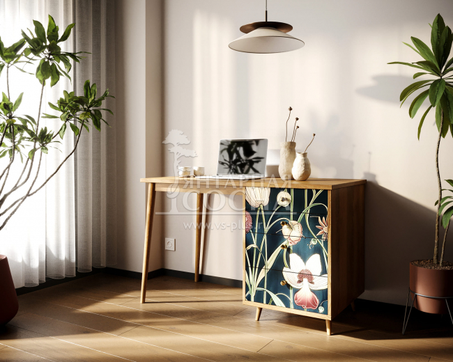 Стол рабочий "Berber" с одной тумбой арт BB31/Print_54 Стол рабочий "Berber" с одной тумбой арт BB31/Print_54