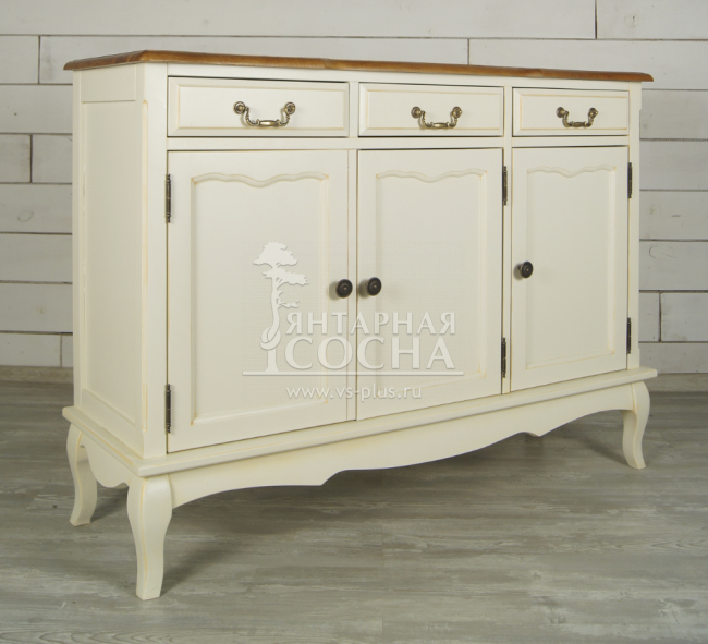 Бежевый Комод Leontina (3 ящика и 3 двери) арт ST9344 Бежевый Комод Leontina (3 ящика и 3 двери) арт ST9344