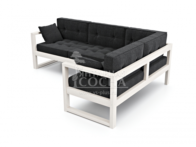 Диван Астер Угловой Textile Белый Black Диван Астер Угловой Textile Белый Black