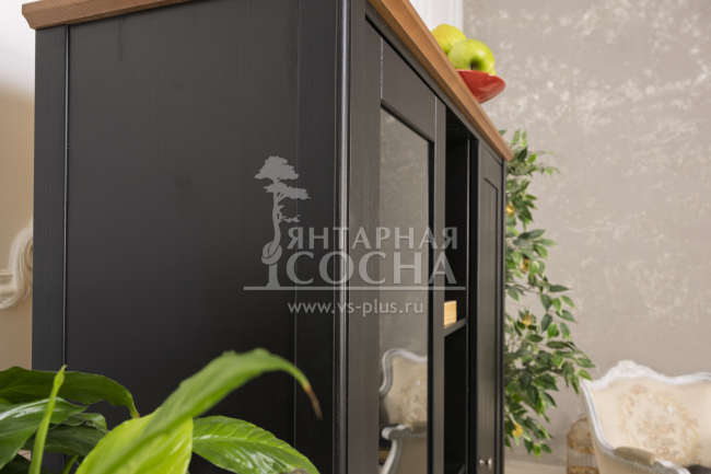 Шкаф для посуды 101 Пенни блэк/антик 24 Шкаф для посуды 101 Пенни блэк/антик 24