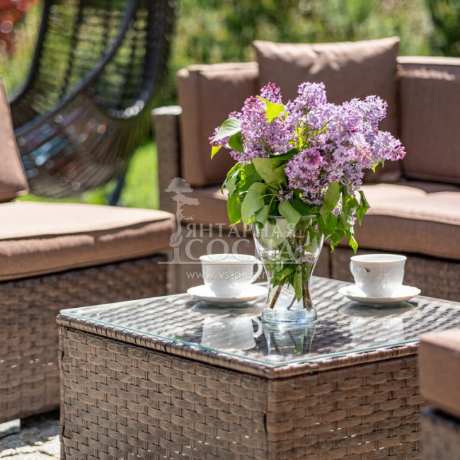 Плетеный модульный диван YR822BB-Brown/Brown Плетеный модульный диван YR822BB-Brown/Brown