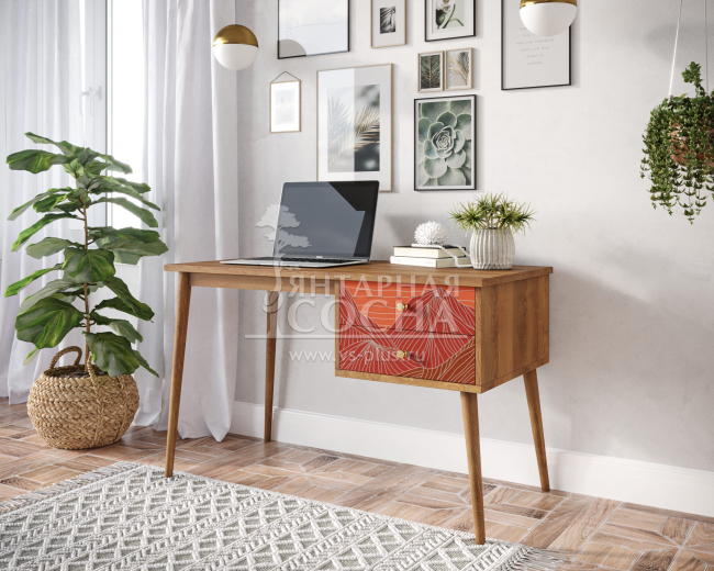 Стол рабочий "Berber" принт 49 с одной тумбой арт BB20/Print_49 Стол рабочий "Berber" принт 49 с одной тумбой арт BB20/Print_49