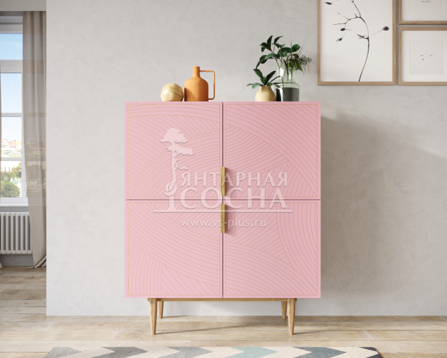 Большой комод с четырьмя дверками "Line" LN03/GR1/pink Большой комод с четырьмя дверками "Line" LN03/GR1/pink