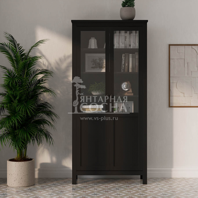 Шкаф для книг КЫМОР Стекло/Панель 90 Черный Шкаф для книг КЫМОР Стекло/Панель 90 Черный