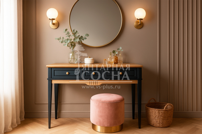 Стол туалетный 120 Пенни блэк/антик 24 Стол туалетный 120 Пенни блэк/антик 24