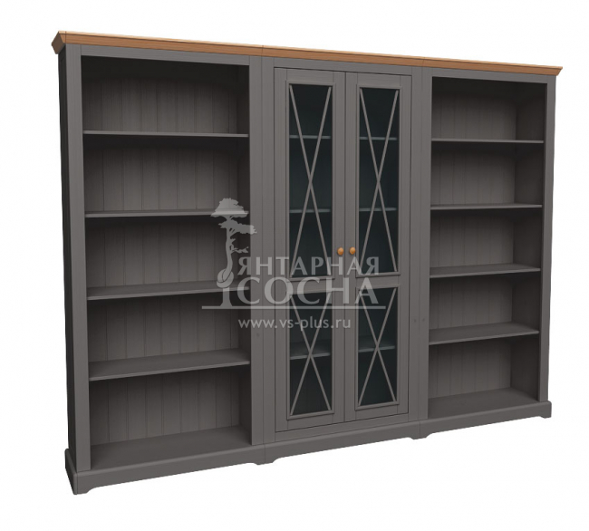 Витрина Форест Графит с 2-мя стеклянными дверями Витрина Форест Графит с 2-мя стеклянными дверями