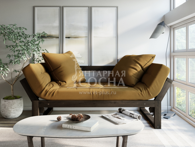 Кушетка Амбер Velvet Венге Mustard Кушетка Амбер Velvet Венге Mustard