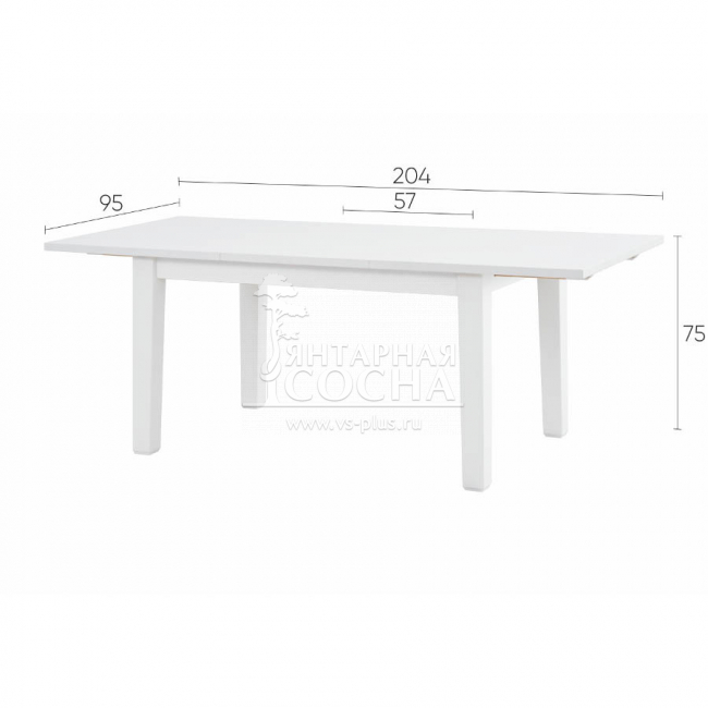Стол обеденный раздвижной ШАНЬ 147/204x95 Стол обеденный раздвижной ШАНЬ 147/204x95