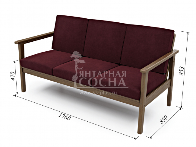 Диван Лориан Б Velvet Орех Berry Диван Лориан Б Velvet Орех Berry