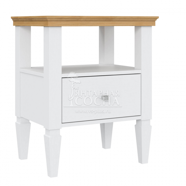 Тумба прикроватная Ольса 01 (белый лак/антик 24) (2.1.2) Тумба прикроватная Ольса 01 (белый лак/антик 24) (2.1.2)