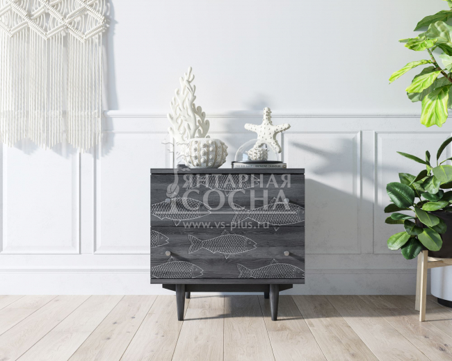Комод "Boho" 2 ящика с рыбами арт BH03 Комод "Boho" 2 ящика с рыбами арт BH03