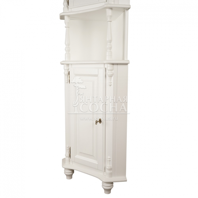 Шкаф Скандия угловой с подсветкой, стекло с витражной сеткой, левое открывание Шкаф Скандия угловой с подсветкой, стекло с витражной сеткой, левое открывание