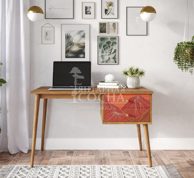 Стол рабочий "Berber" принт 49 с одной тумбой арт BB20/Print_49 Стол рабочий "Berber" принт 49 с одной тумбой арт BB20/Print_49