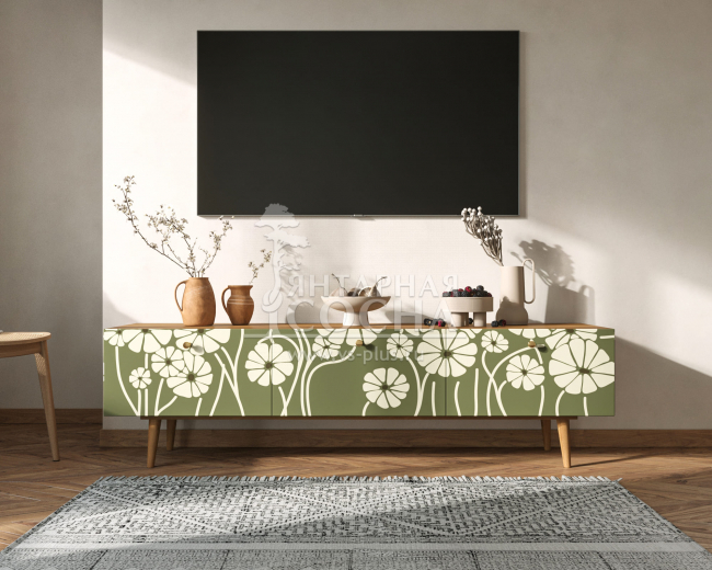 Комод "Berber" с ящиками низкий под TV арт BB19/Print_53 Комод "Berber" с ящиками низкий под TV арт BB19/Print_53