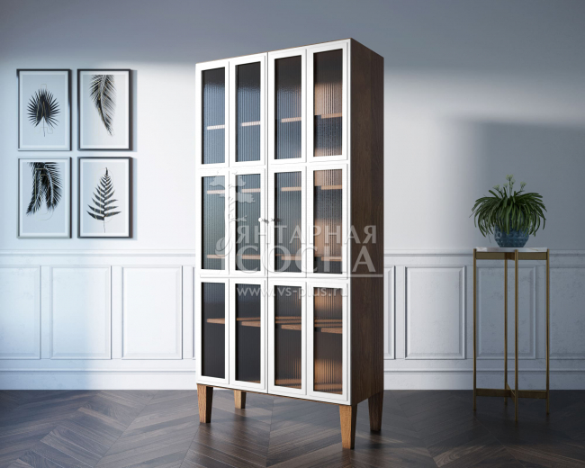 Шкаф двухстворчатый "Andersen" с рифлеными стеклами арт AN12WH Шкаф двухстворчатый "Andersen" с рифлеными стеклами арт AN12WH