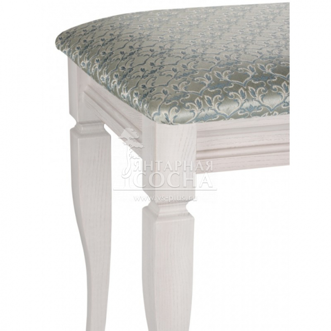 Банкетка "Классик" 350х490 дуб белый/серая патина/жаккард бирюзовый Банкетка "Классик" 350х490 дуб белый/серая патина/жаккард бирюзовый