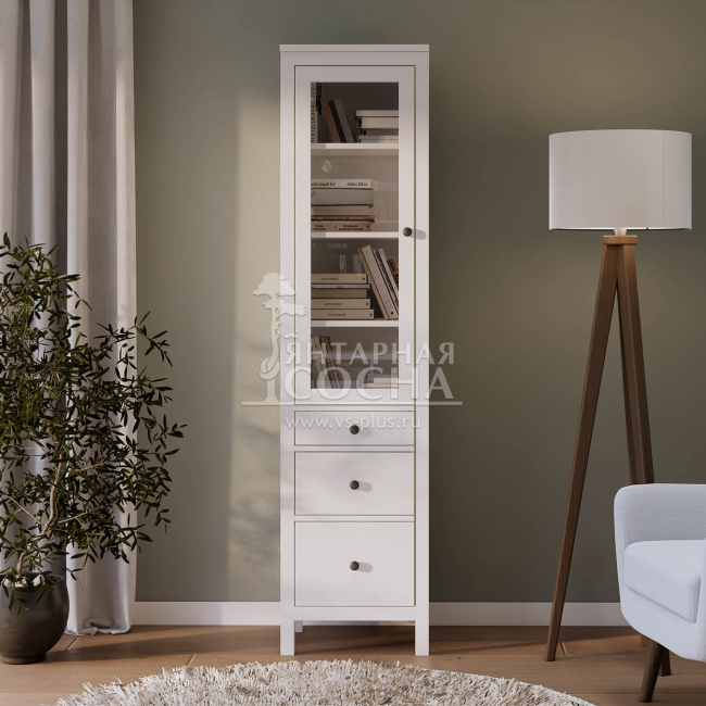 Шкаф узкий для книг КЫМОР 3 ящика 49 Белый Шкаф узкий для книг КЫМОР 3 ящика 49 Белый