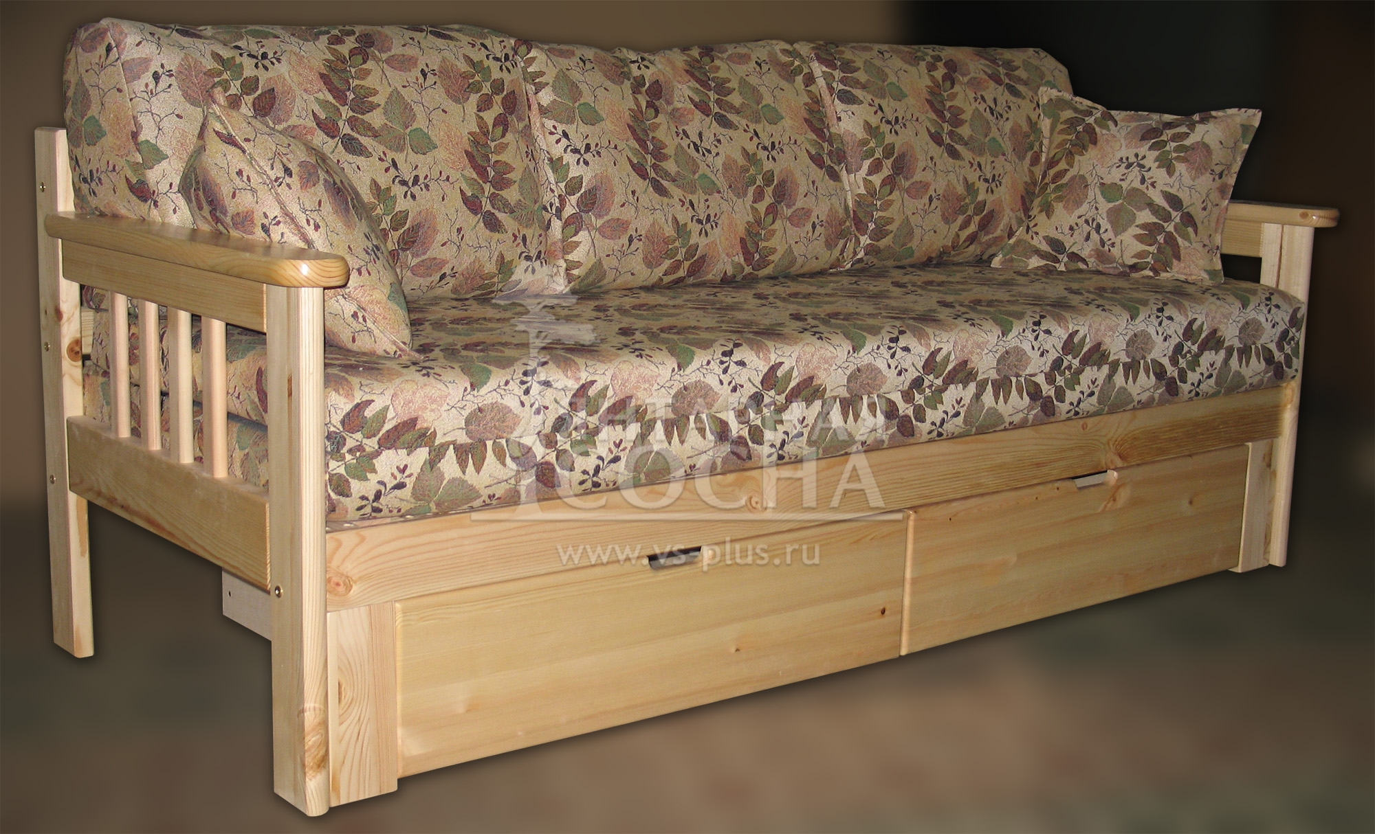 Диван-кровать Квин 80х180 с мягкой вставкой и ящиками (Форес)