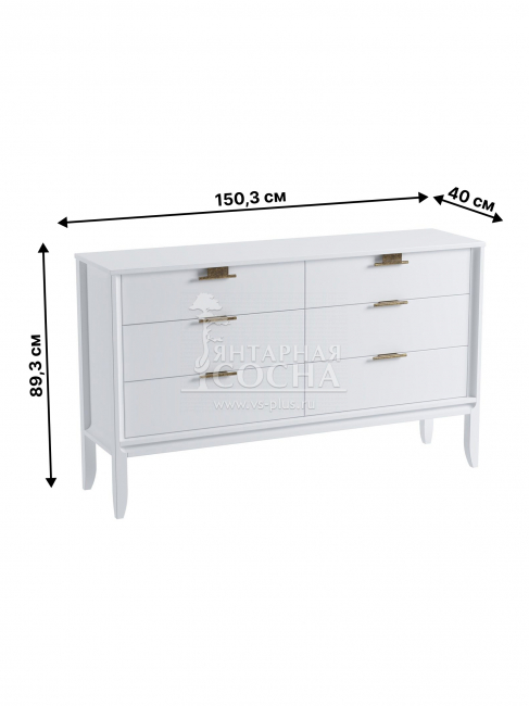 Комод Бридж 6 ящиков белый лак Комод Бридж 6 ящиков белый лак