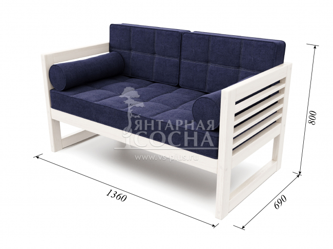 Диван Сега М Textile Беленый Дуб Royal Blue Диван Сега М Textile Беленый Дуб Royal Blue