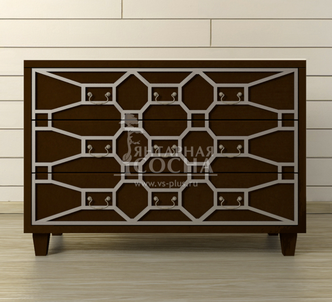 Шоколадный комод "Emerald" 3 ящика арт DSC347ETG/CH Шоколадный комод "Emerald" 3 ящика арт DSC347ETG/CH