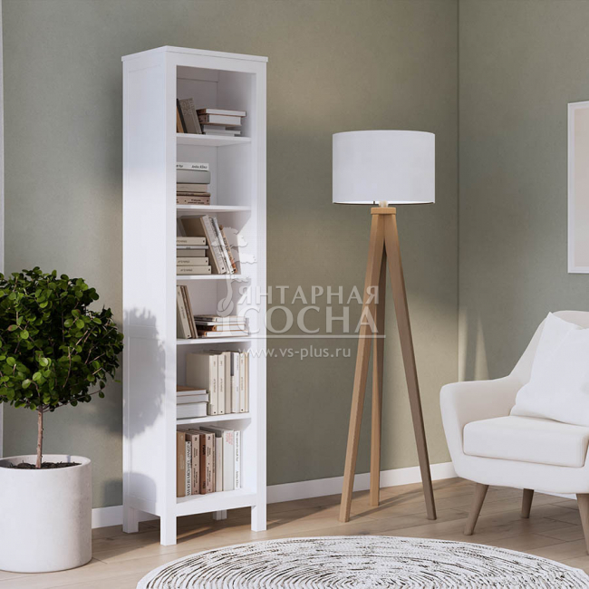 Стеллаж узкий открытый КЫМОР 49 Белый Стеллаж узкий открытый КЫМОР 49 Белый