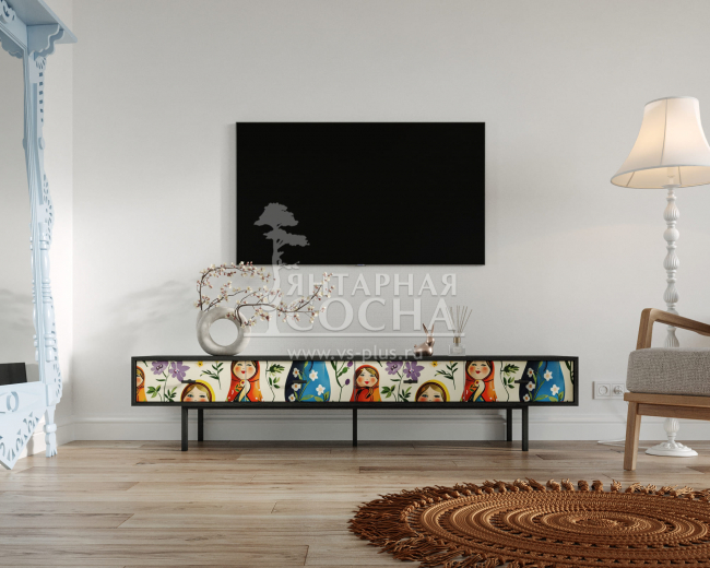 Комод с четырьмя ящиками под TV "Emerson" Матрешки арт EM06/Art04 Комод с четырьмя ящиками под TV "Emerson" Матрешки арт EM06/Art04