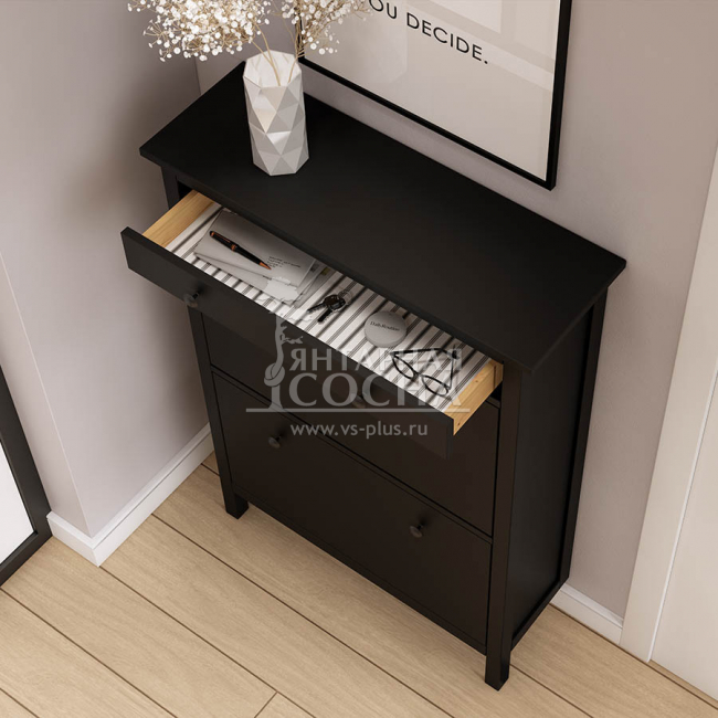 Тумба для обуви КЫМОР 89 Черная Тумба для обуви КЫМОР 89 Черная