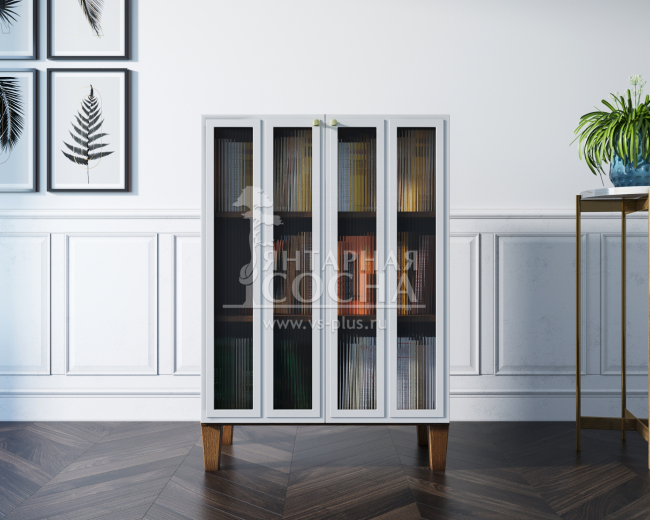 Шкаф-буфет "Andersen" малый с рифлеными стеклами арт AN18/1WH Шкаф-буфет "Andersen" малый с рифлеными стеклами арт AN18/1WH