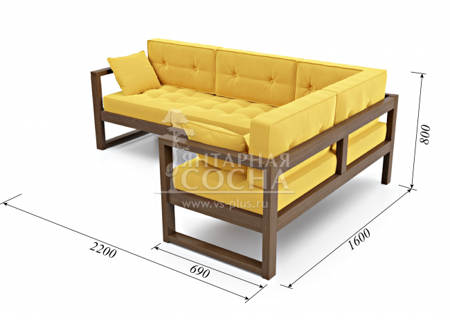 Диван Астер Угловой Velvet Орех Yellow Диван Астер Угловой Velvet Орех Yellow