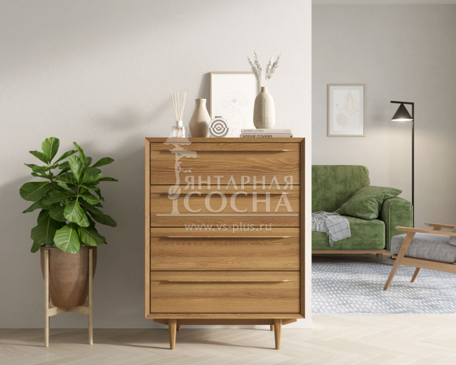 Комод в Скандинавском стиле "Bruni" на четыре ящика арт BR08 Комод в Скандинавском стиле "Bruni" на четыре ящика арт BR08