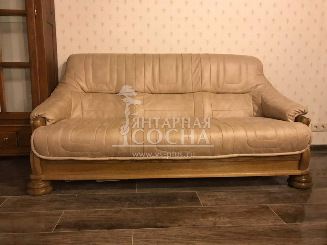 Диван-кровать 3-х местный Цезарь Дуб (нат.кожа) Диван-кровать 3-х местный Цезарь Дуб (нат.кожа)