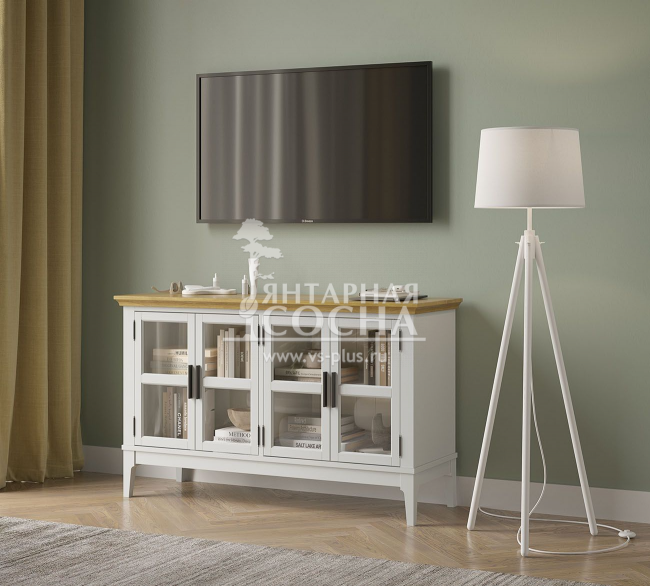 Тумба под ТВ со стеклянными дверями Квадро-С 40 Тумба под ТВ со стеклянными дверями Квадро-С 40