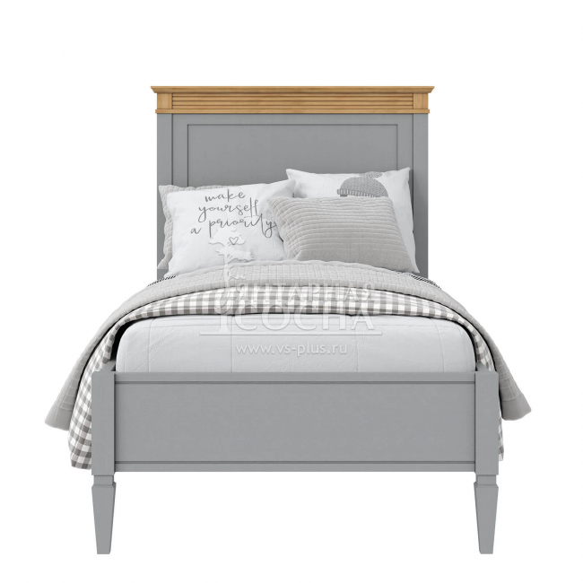 Кровать односпальная Ольса 90 (серый 7042/антик 24) (1.0.3) Кровать односпальная Ольса 90 (серый 7042/антик 24) (1.0.3)