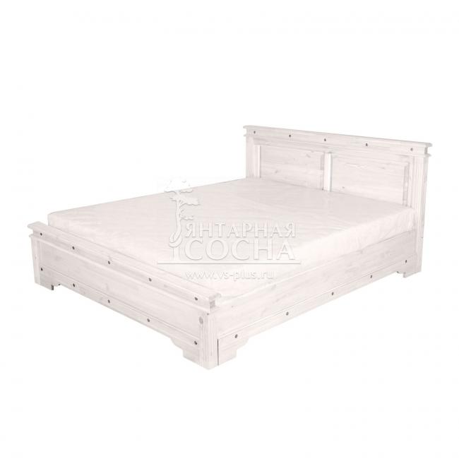 Кровать 2-х спальная Викинг 01 (белый воск) Кровать 2-х спальная Викинг 01 (белый воск)
