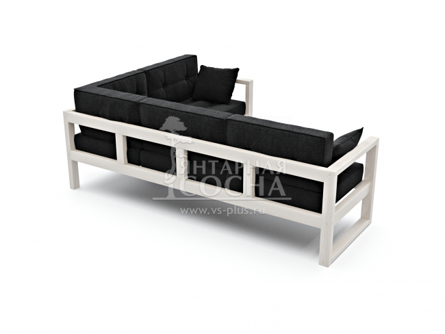 Диван Астер Угловой Textile Белый Black Диван Астер Угловой Textile Белый Black