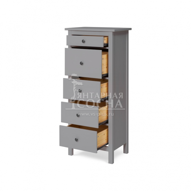 Комод узкий КЫМОР 5 ящиков Серый Комод узкий КЫМОР 5 ящиков Серый