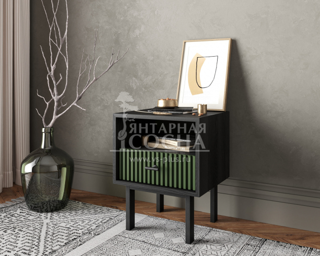 Тумбочка с нижним ящиком "Emerson" арт EM17/green/L Тумбочка с нижним ящиком "Emerson" арт EM17/green/L