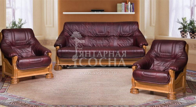 Диван-кровать 3-х местный Цезарь Дуб (нат.кожа) Диван-кровать 3-х местный Цезарь Дуб (нат.кожа)